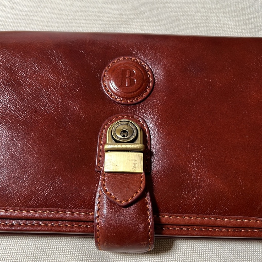 Vintage Barry Smith Italian Leather Large Wallet Clutch Wristlet Bag Vintage - Picture 2 of 14